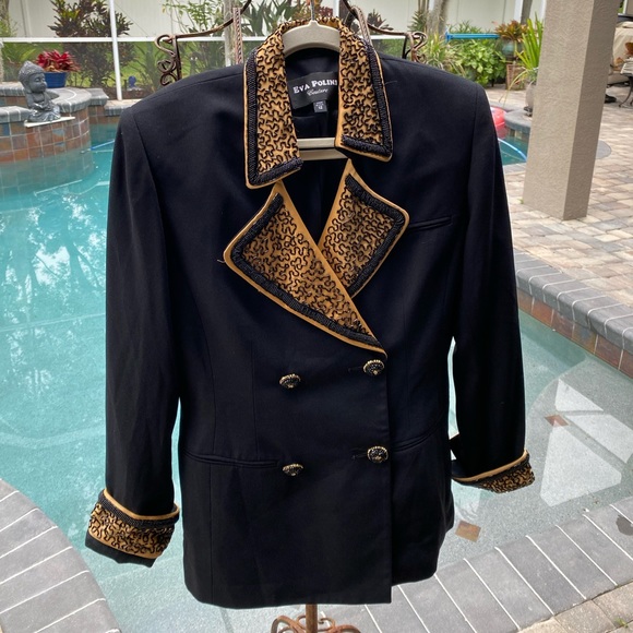 Eva Polini Couture blazer heavily beaded size 12 - Picture 1 of 7